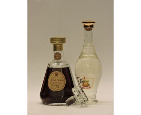 Assorted to include: Napoleon Old Liqueur Cognac, Courvoisier, in Baccarat crystal decanter, (with top); La Cigogne, William 