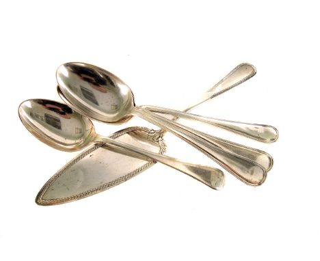 A collection of silver and silver plated flatware,  including six .800 standard German silver dessert forks, approx. 5 ozt, s