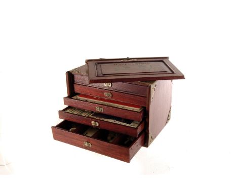 A 20th century Mah Jongg set, in brass fitted box, together with a Mason's six piece ceramic nibbles tray (parcel) 