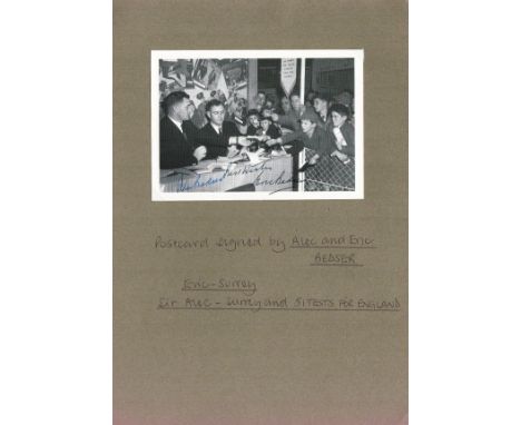 Cricket, Alec and Eric Bedser signed 6x5 black and white photograph. Alec and Eric were Cricketers who were widely regarded a