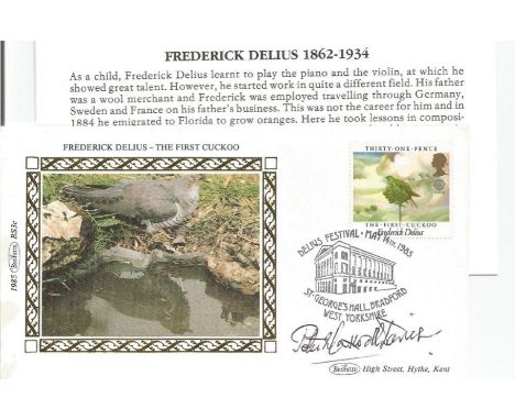 Peter Maxwell Davies signed FDC remembering one of Frederick Delious' fine works from 1912 titled, On Hearing the First Cucko