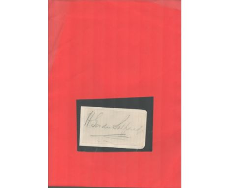 Harry Gordon Selfridge signed 4x3 page. Selfridge was a retail magnate who founded the London-based department store Selfridg