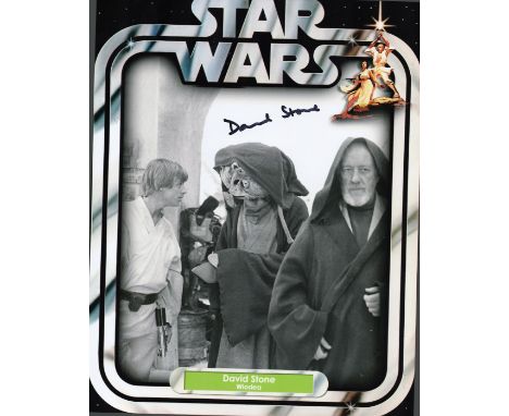 Star Wars, David Stone signed 10x8 colour promo photograph. Stone is an actor who portrayed the character Wioslea in Star War