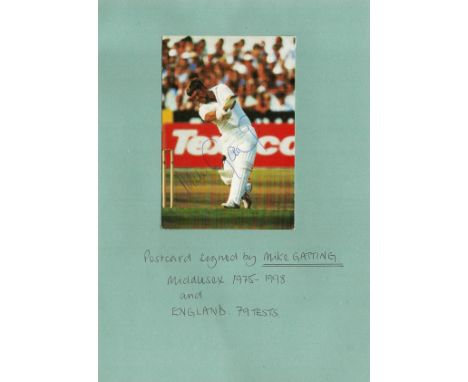 Cricket, Mike Gatting signed 6x4 colour photograph. Gatting is an English former cricketer, who played first-class cricket fo