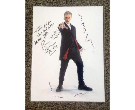 Doctor Who 16x12 colour photo signed by the 12th Doctor Peter Capaldi. Good Condition. UK Shipping from £4.99, Europe from £6