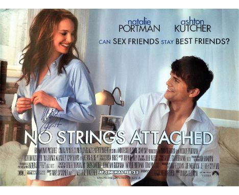 Natalie Portman signed No Strings Attached 40x30 movie poster from the 2011 American romantic comedy film directed by Ivan Re