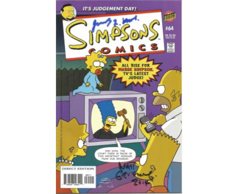 Bongo Comic Its Judgement Day Simpsons Comic #64 signed on the cover by James L Brooks and Matt Groening. Good Condition. UK 