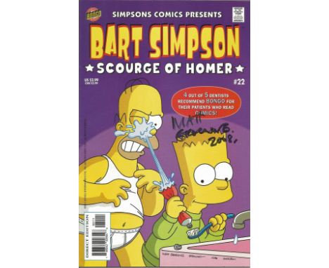 Bongo Comic Bart Simpson Scourge of Homer #22 signed on the cover by creator Matt Groening. Good Condition. UK Shipping from 