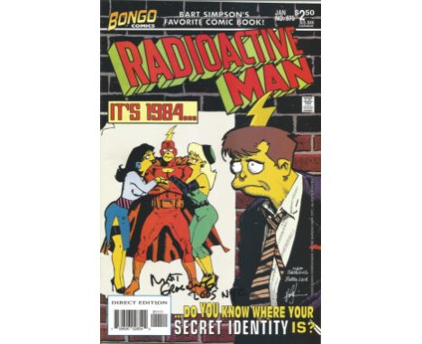 Bongo Comic Simpsons Radioactive Man Jan No 575 signed on the cover by creator Matt Groening. Good Condition. UK Shipping fro