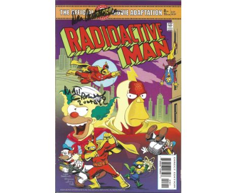 Bongo Comics Simpsons Radioactive Man 8th Big Edition signed on the cover by creator Matt Groening and one other. Good Condit