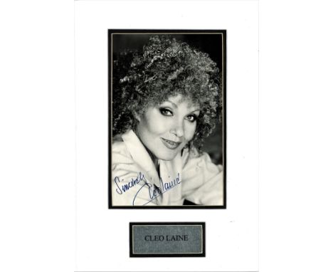 Cleo Laine 14x10 mounted signed b/w photo. Dame Cleo Laine DBE born 28 October 1927 is an English jazz and pop singer and an 