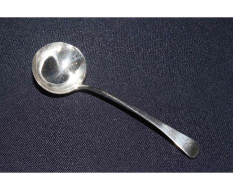 George III silver sauce ladle by Elly, Ferm and Chawner 