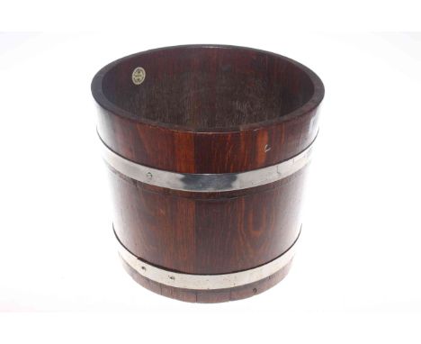 R. Alister &amp; Co. Ltd Dursley, metal bound barrel planter, 27cm