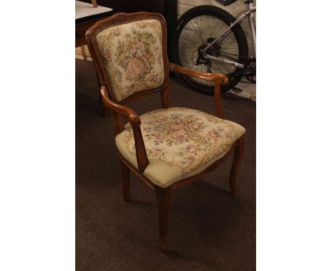 French style fauteil in tapestry fabric