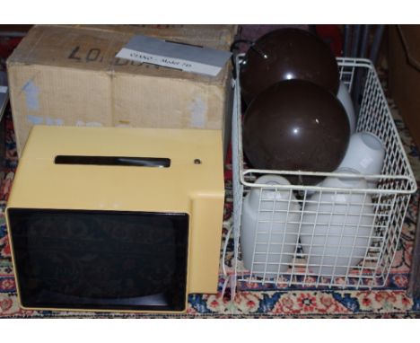 A Radioexport Giano portable 12" television / radio, model 715, with instructions and original box, c.1980; six assorted retr