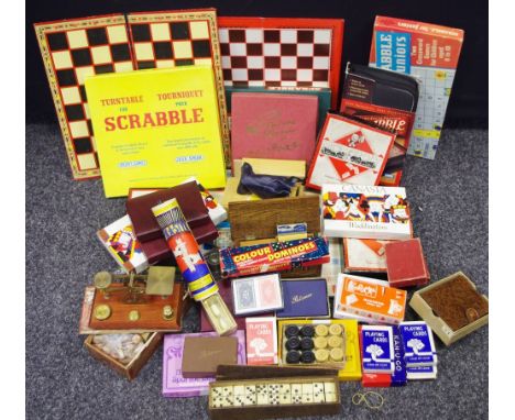 Juvenalia - early 20th century and later including various playing card sets; board games; chess pieces; patience; etc; posta