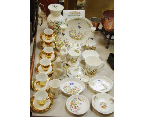 Aynsley Cottage GArden trinket dishes, vases; Aynsley Polar Bear' Aynsley Winter Stoat; gold coffee service