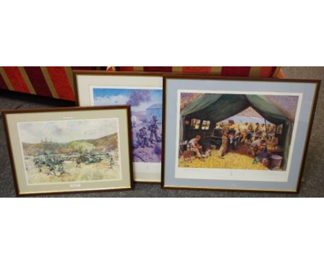 Terence Cuneo by and afterA Lull in the Battlesigned print; another Sustaining Forward, etc (3) 