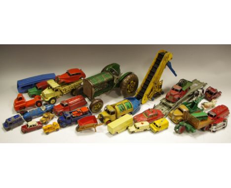 Model and Toy cars - a tin plate tractor, Made In Gt Britain; a Dinky Supertoys Barber- Greene Olding Elevator Loader; a Dink