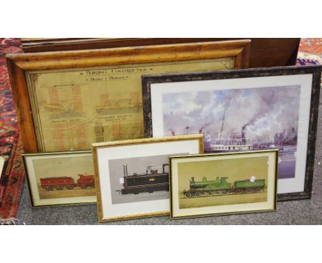 Drainage construction plan; limited edition from print; Edgar Hodges limited edition print; etc