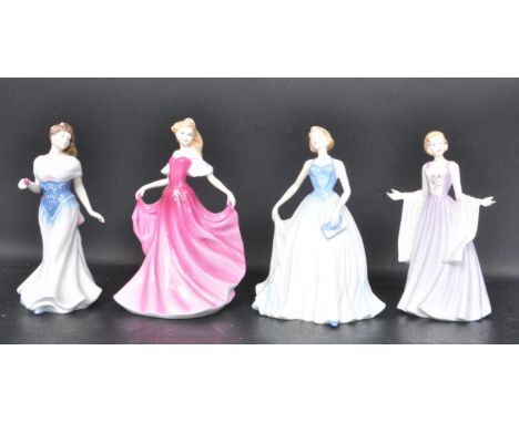 A group of four vintage 20th century ceramic porcelain Royal Doulton figurines. The collection comprising of “ Classics “ - J