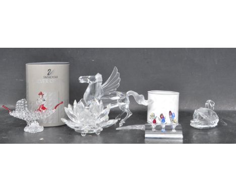 A collection of vintage 20th century Swarovski crystal items to include a Fabulous Creature Pegasus, Silver Crystal mouse, an