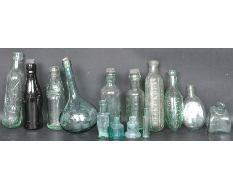 A collection of early 20th century and later glass bottles. The collection comprising of Dyson Nelson, Lincoln, Tibbers Vital