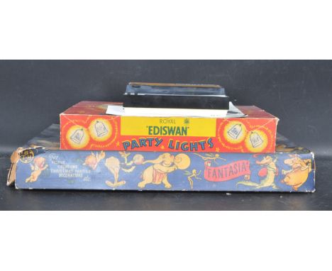 Two sets of vintage 20th century Christmas lights to include a set of Royal Ediswan party lights and a set of Mazda Disney “ 