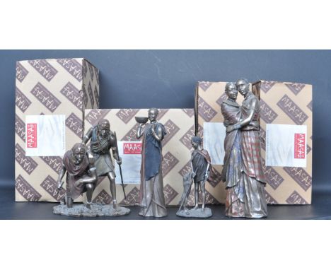A collection of four vintage 20th century Masai Tribals. The Journey Home figurines including Moment of Truth, Faithful Compa