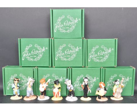 A collection of eight Beswick ceramic figurines comprising of Cat Walk Bass Catcho 6658, Catcho 6660 Flamenco Guitar, CJaz To