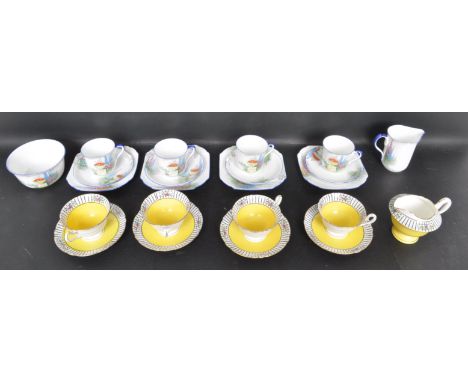 A collection of early 20th century circa 1930s Art Deco china table wares comprising of a Shelley part tea service having pol