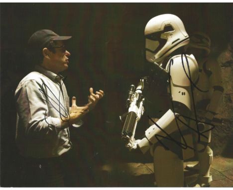 J.J. Abrams signed 10x8 colour photograph taken from behind the scenes of Star Wars film set. Abrams, the director of Star Wa