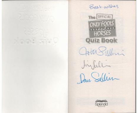 Only Fools and Horses Official Quiz Book featuring a clear signature on the inside title page from John Sullivan as the write