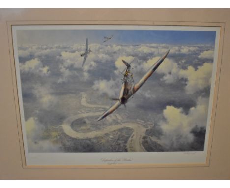 Battle of Britain Defenders of the Realm' Print by Geoff Hunt, R.S.M.A, Royal Doulton No.253/850, signed by artist, limited a