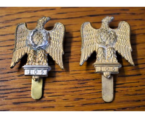 1st Dragoons (The Royal Dragoons) WWI Other Ranks and Economy Cavalry Field-Service Cap Badge (Bi-metal and Brass), two lugs.