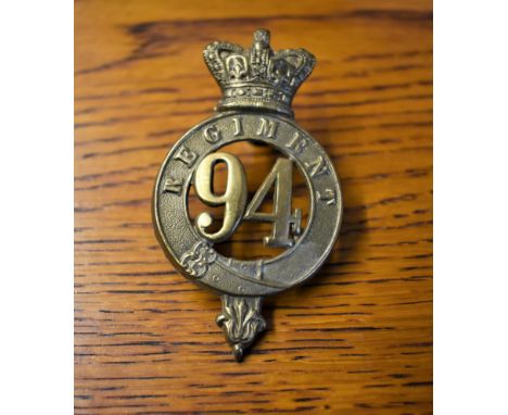 94th (Connaught Rangers)&nbsp;Regiment of Foot Glengarry and pre-Territorial era 1874-1881 Badge, K&amp;K: 443. (Brass) Two l