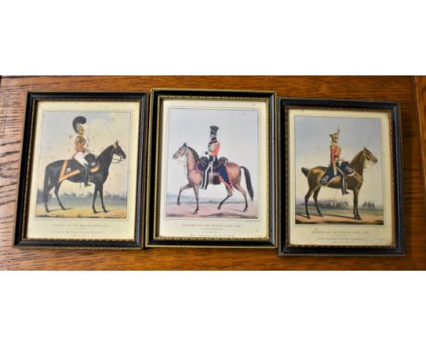 Antique military prints - Officers of the British Army No's 43, 47 and 50 by L Mansion printed by Lefevre, published by Spoon