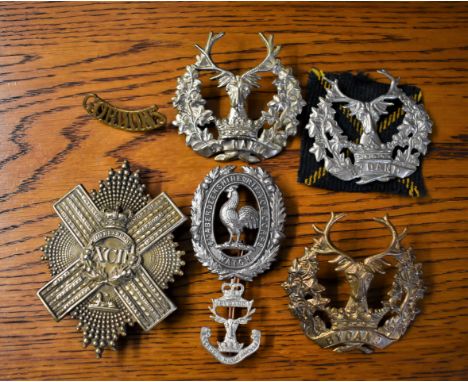 The Gordon Highlanders Cap Badge and Cross Belt collection including: K&amp;K: 687 1898 onwards Cap Badge w/m (By Dand in two