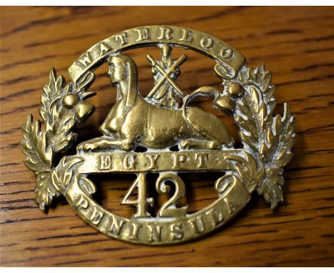 42nd (Royal Highland) Regiment of Foot Glengarry and pre-Territorial era 1874-1881 Badge, K&amp;K: 494. (Brass) Two lugs. Fir