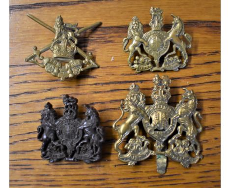 General Service Corps Cap Badges, four variants including: Beret Badge, WWII Plastic Economy and Training Battalions Cap Badg