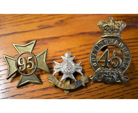 45th &amp; 95th Nottinghamshire and Sherwood Foresters (Notts &amp; Derby) Glengarry Badges and Forage Cap Badges (Gilding-me