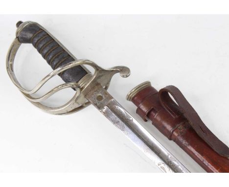 A Geo. V. 1821 pattern Royal Artillery officer's sword, the 86cm fullered blade etched with a crown over crest and GR V cyphe