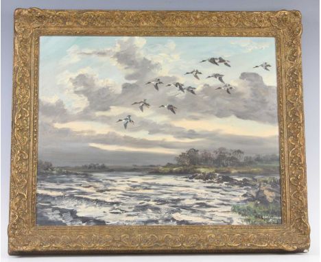 Hugh Monahan, (Irish 1914-1970), Shovellers - Sligo - Evening, oil on canvas, signed lower right and dated 1949, with Rowland