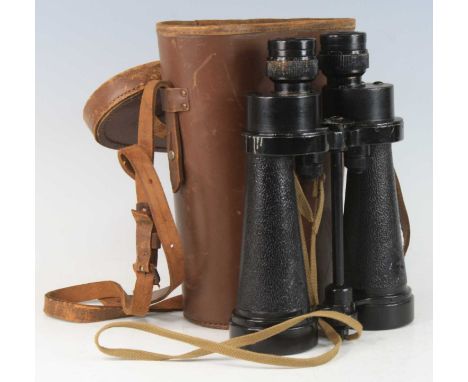A pair of WW II period Naval binoculars, marked Barr &amp; Stroud 7X CF41 Glasgow &amp; London A.P. No. 1900A Serial No.77362