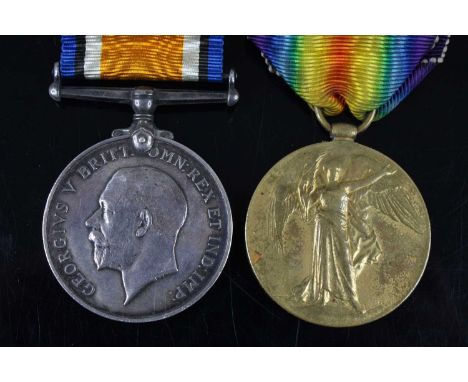A WW I British War and Victory pair, naming 35445. PTE. J. EDKINS. N. STAFF. R. (2)