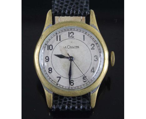 A gentleman's Jaeger LeCoultre Military Issue Pilot/Navigators wristwatch, circa 1943, having a signed off-white dial with Ar