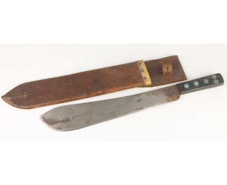 A WW II British Army machete, the 38cm blade with War Department mark Martindale and with crocodile logo. the riveted handle 