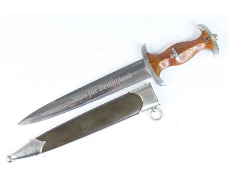 A German Third Reich NSKK (Nationalsozialistisches Kraftfahrkorps) dress dagger by Karl Bocker, the 22cm flattened diamond se