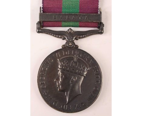 A General Service medal (1918-62) Geo. VI, with Malaya clasp, naming 4023004 ACT. CPL. P. POOLE. R.A.F. (1)