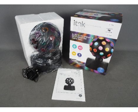 iTek bluetooth speaker with rotating disco ball boxed